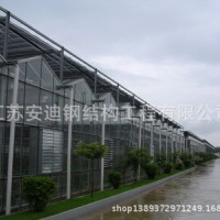 安迪供應(yīng) 玻璃溫室 頂部全開啟式連棟溫室 溫室大棚 連棟溫室