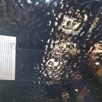 中國紅鏡面大水波紋不銹鋼板免費拿樣大中小水波紋板不銹鋼壓花板