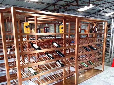 廠家定制304不銹鋼鈦金展示柜別墅裝飾酒柜紅酒展架直銷