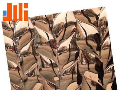 工廠直供 201/304定制 建筑電梯裝潢不銹鋼板 香檳金鏡面壓花板材