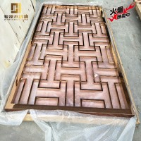 新中式屏風 黑鈦金不銹鋼隔斷 入門裝飾墻 現代金屬玄關 鐵藝定制