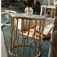 304#201#不銹鋼茶幾玻璃面架子邊幾