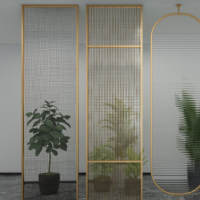 可定制 現(xiàn)代酒店會所不銹鋼屏風(fēng)中式別墅鏤空隔斷金屬玻璃屏風(fēng)
