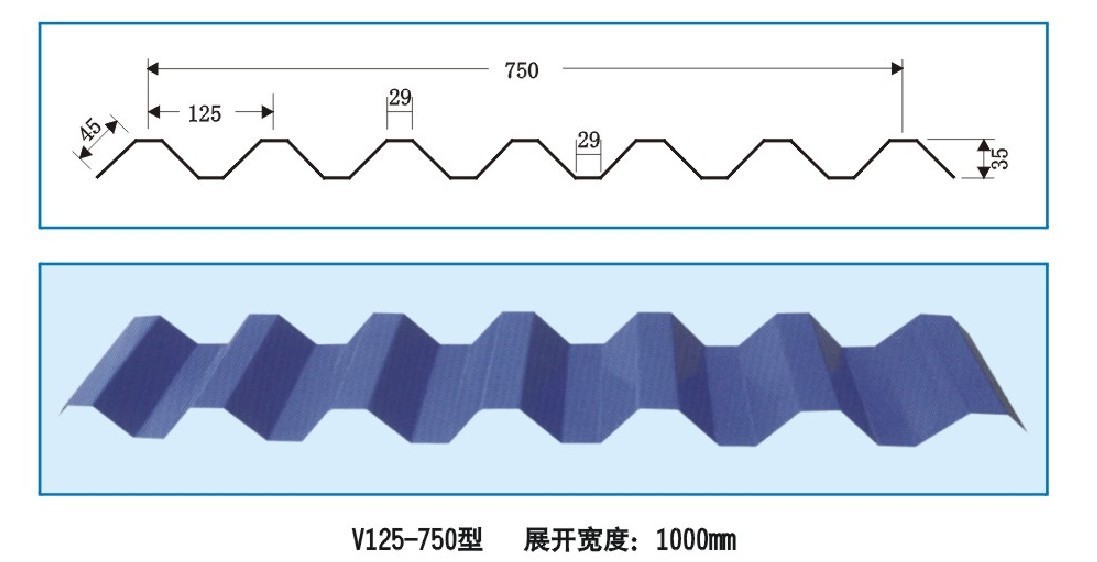 明扣750型墻面板（也可做樓承板）