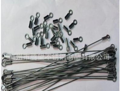 廠家供應多種規格不銹鋼鋼絲繩保險繩沖壓端子燈具防墜落吊繩定制