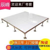 全鋼象牙白陶瓷面防靜瓷磚抗靜電地板地磚面高架空活動地板600*40