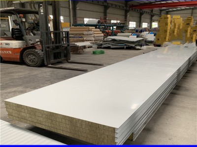 0.326mm防火夾心板 凈化巖棉夾芯板 彩鋼50mm厚巖棉板