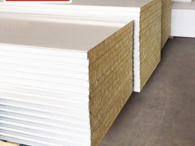 現貨直銷巖棉夾芯板 隔音防火50mm彩鋼板巖棉板 機制板/手工板