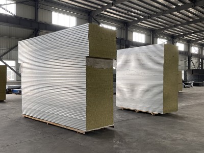 巖棉彩鋼板無塵室凈化車間用凈化板夾芯板保溫隔熱巖棉凈化板