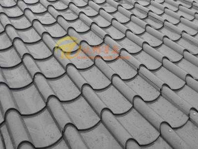 提供765型0.8mm灰色 彩鋼琉璃瓦屋面系統