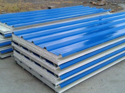 屋面瓦楞彩鋼夾心板 保溫隔熱屋面瓦泡沫夾芯板 彩鋼板夾心板