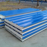 屋面瓦楞彩鋼夾心板 保溫隔熱屋面瓦泡沫夾芯板 彩鋼板夾心板