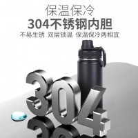 現貨吸管蓋太空水壺不銹鋼運動保溫杯戶外漸變色大容量水壺