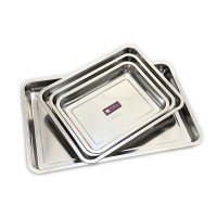 中特不銹鋼304方盤長方形食品級加厚盤子燒烤盤商用蒸盤食堂烤魚