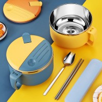 304不銹鋼泡面碗便攜帶蓋學生商超飯盒大容量碗筷宿舍方便面碗