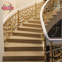 歐式銅樓梯 雕花金屬樓梯護欄 平臺鋁樓梯 不銹風樓梯扶手