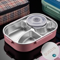 316不銹鋼飯盒加厚分格便當(dāng)盒防漏保溫快餐盒學(xué)生上班族旅客餐盒