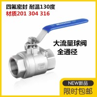 304不銹鋼球閥二片式兩片式內螺紋內絲水開關閥門4分6分1寸dn1520