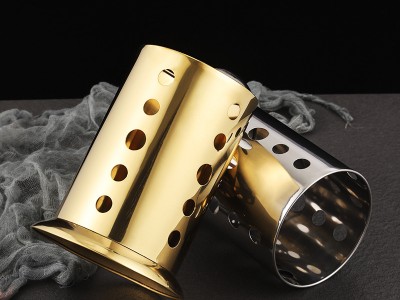 不銹鋼筷子筒加高廚房筷子籠餐具籠筷子架金色餐廳剪刀夾子收納盒