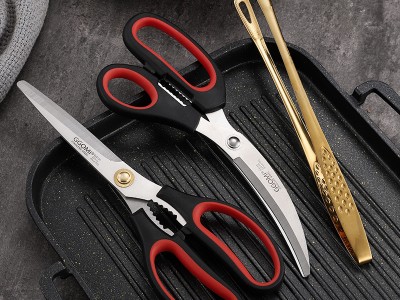 韓式不銹鋼烤肉專用剪刀夾子套裝餐廳雞排牛排剪廚房多功能食物剪