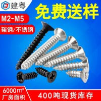 304不銹鋼自攻螺絲批發M3M4黑色沉頭螺釘KA十字槽平頭自 攻螺絲釘