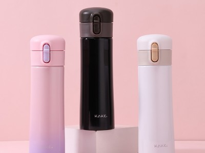 KAKE 304不銹鋼保溫杯 辦公水杯創意家用時尚茶杯彈跳雙層保溫杯