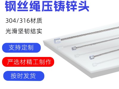 壓制不銹鋼鋼絲繩壓鑄鋅頭包膠晾衣架繩拉索剎車線拉拉索吊燈油門