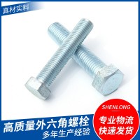 定制不銹鋼外六角螺栓 m8緊固件全牙螺栓鍍鋅六角頭全螺紋螺絲