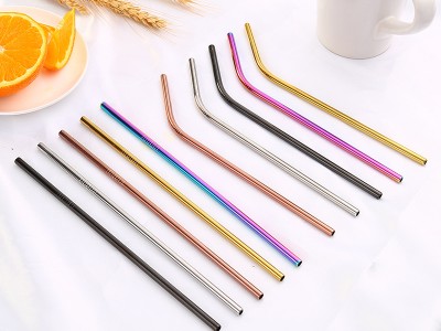 【億鋼】彩色金屬食品級304不銹鋼吸管套裝 飲料咖啡奶茶吸管制定