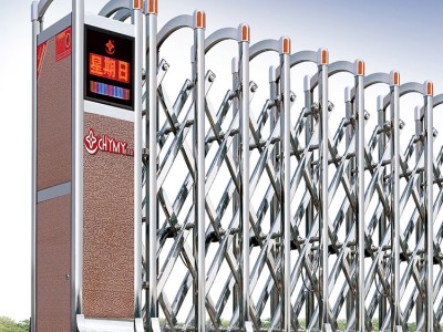 鋁合金智能伸縮門 不銹鋼電動伸縮門 大門車牌感應電動門