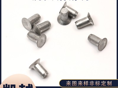 批發沉頭鋁鉚釘 鋁制實心鉚釘 平帽鋁釘 錐型平頭柳釘 可支持
