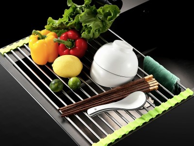 亞馬遜可折疊不銹鋼瀝水架碗碟架水槽廚房置物架濾水架Drain rack