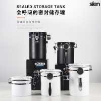 304不銹鋼儲物罐 可排氣廚房防潮干果儲存罐咖啡豆密封罐茶葉罐