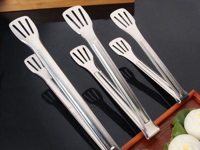 多功能加厚食物三線夾 牛排食品面包夾燒烤工具 廚具不銹鋼夾子